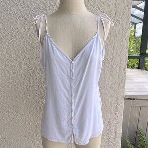 Abercrombie & Fitch White Button Down Tank Top w/ Tie Straps- Lined- sz Small